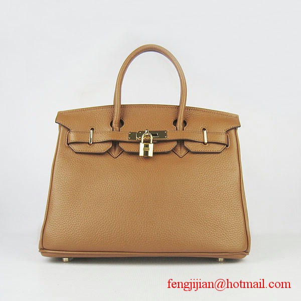 Hermes Birkin 30cm Togo Leather Bag Light Coffee 6088